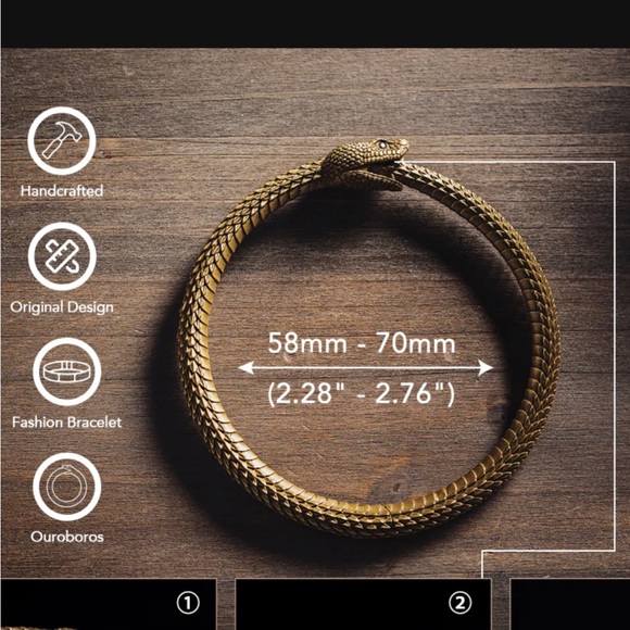 Brass Viper Bracelet - Picture 2 of 2